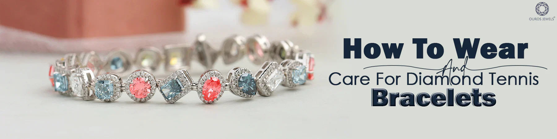 Image showing Multicolor Lab-Grown Diamond Bracelet with text highlighting How To Wear and Care For Diamond Tennis Bracelets - Know Tips and Styles