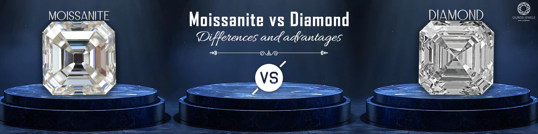 Image showing differences between Moissanite and Diamond