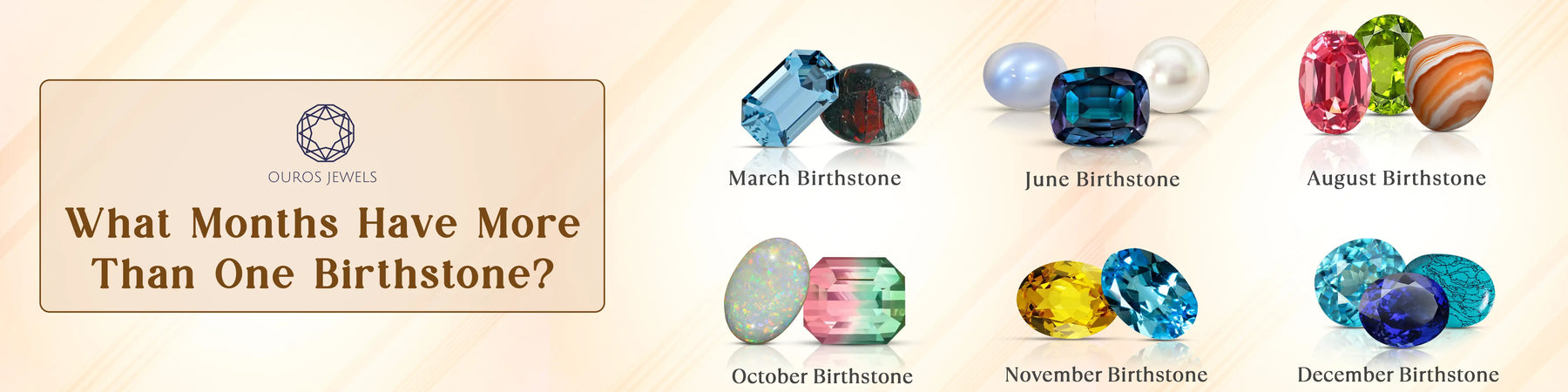 Image showing multiple birthstones according to their months from Ouros Jewels