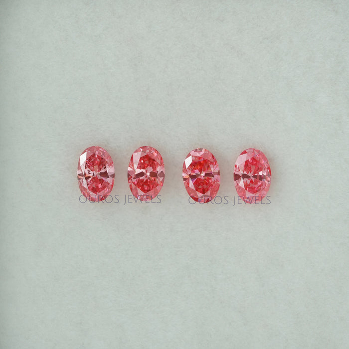 Loose Pink Oval Cut Lab Grown Diamonds