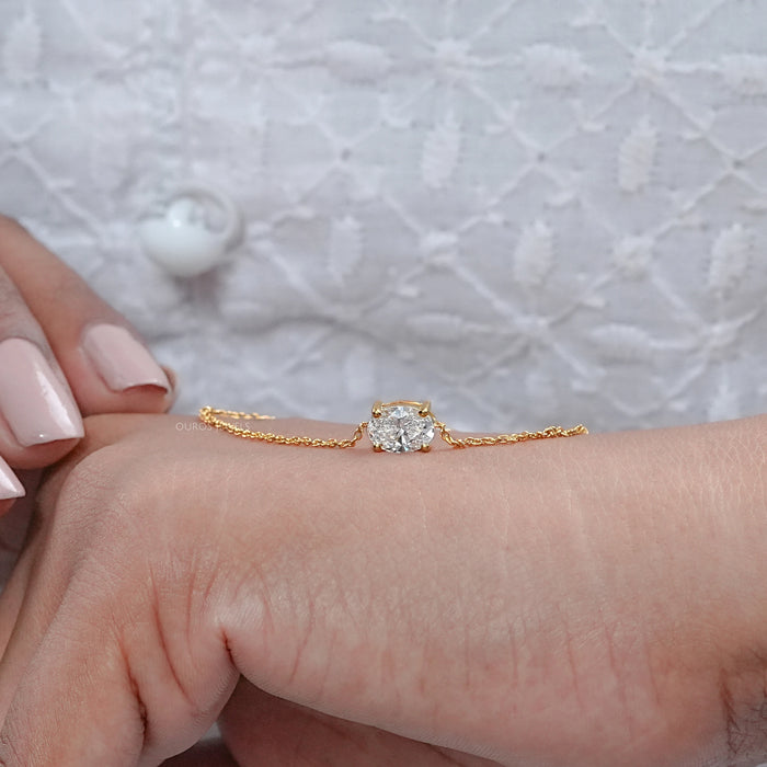 Oval Cut Solitaire Lab Diamond Bracelet