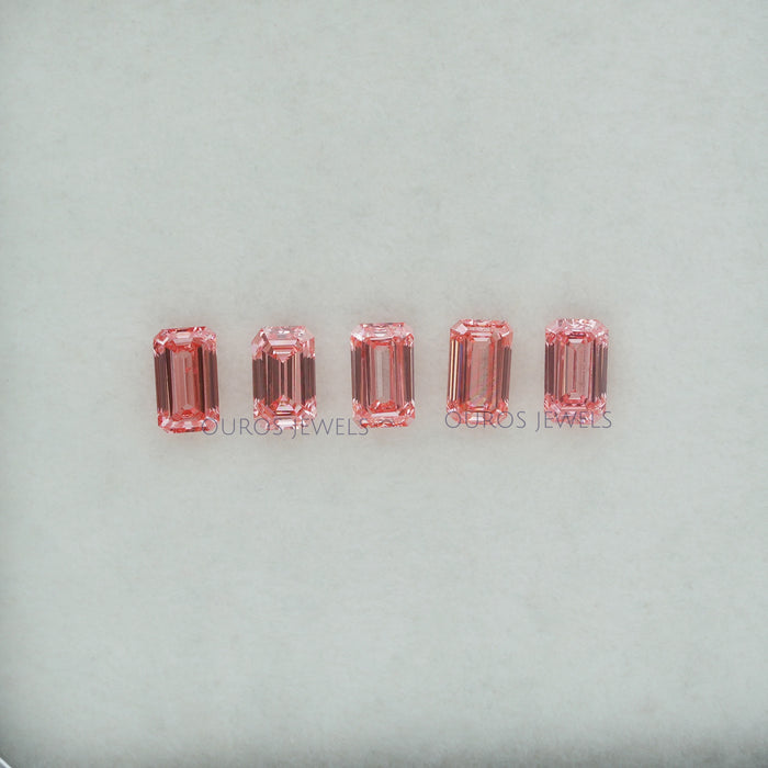0.24 CT Each Pink Emerald Cut Diamond