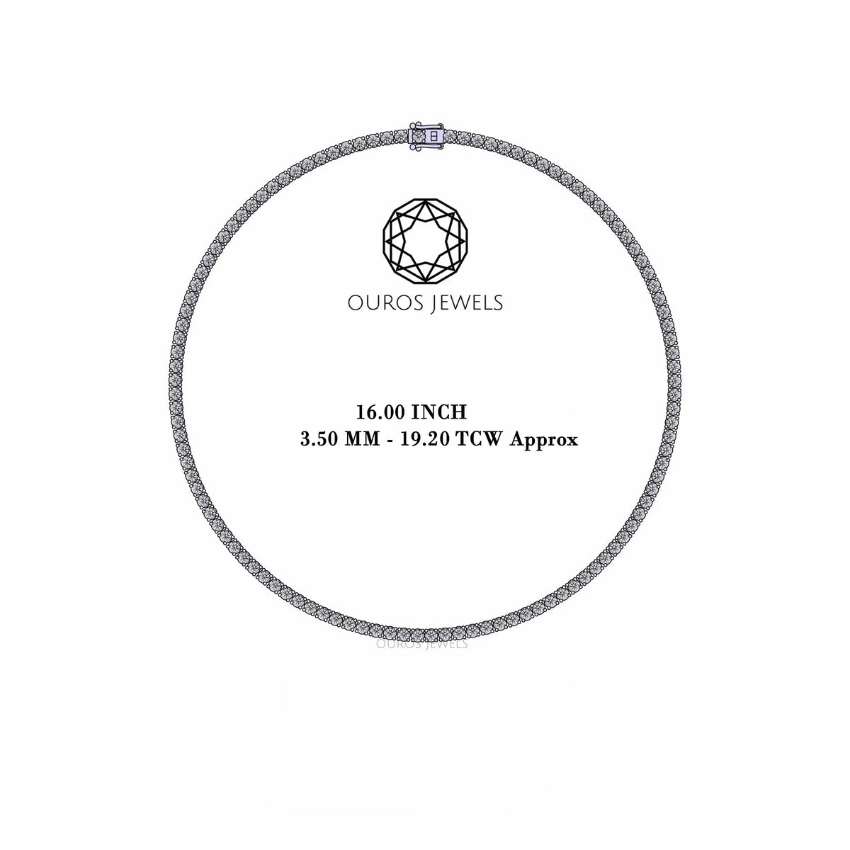 Stunning Round Cut Lab Diamond Tennis Necklace 3.50 MM Necklaces