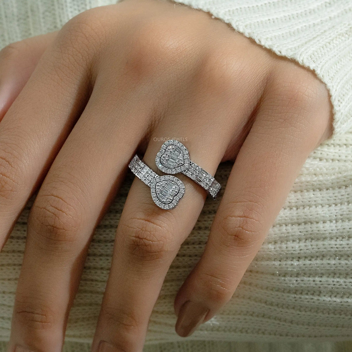 Lab Diamond Cluster Set Bypass Ring Ring
