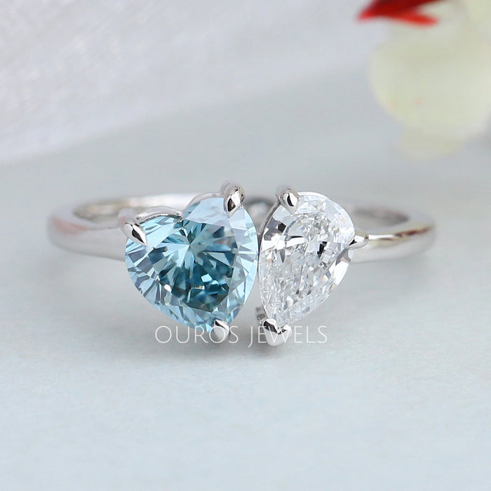 Heart & Pear Diamond Toi Et Moi Wedding Ring