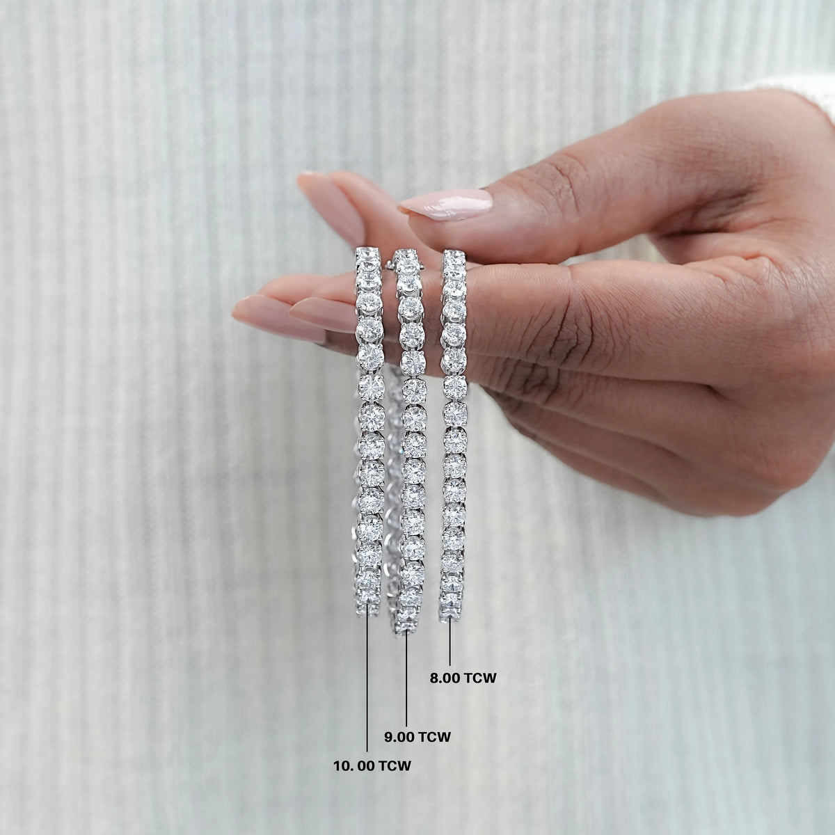 Round Shape Lab Grown Diamond Bracelet with 8.00 | 9.00 | 10.00 TCW Bracelet