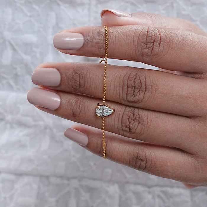 Pear Lab Grown Diamond Chain Bracelet