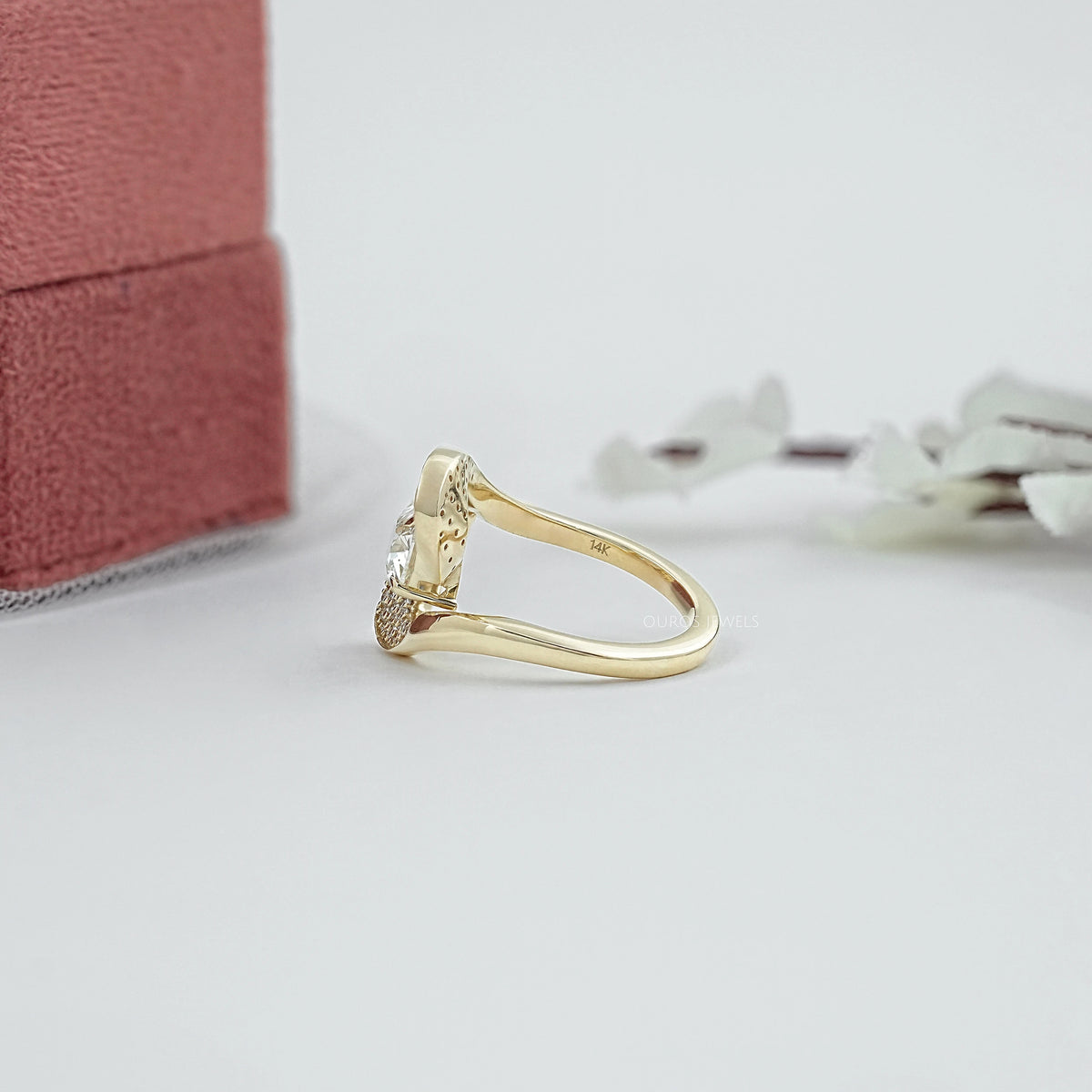 Old Mine Cushion Cut Diamond Accent Bypass Ring Rings