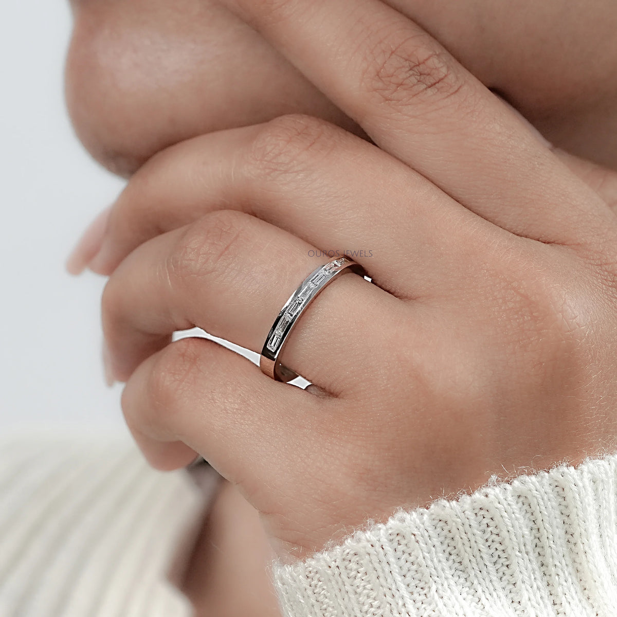 Channel Set Baguette Diamond Wedding Band Ring