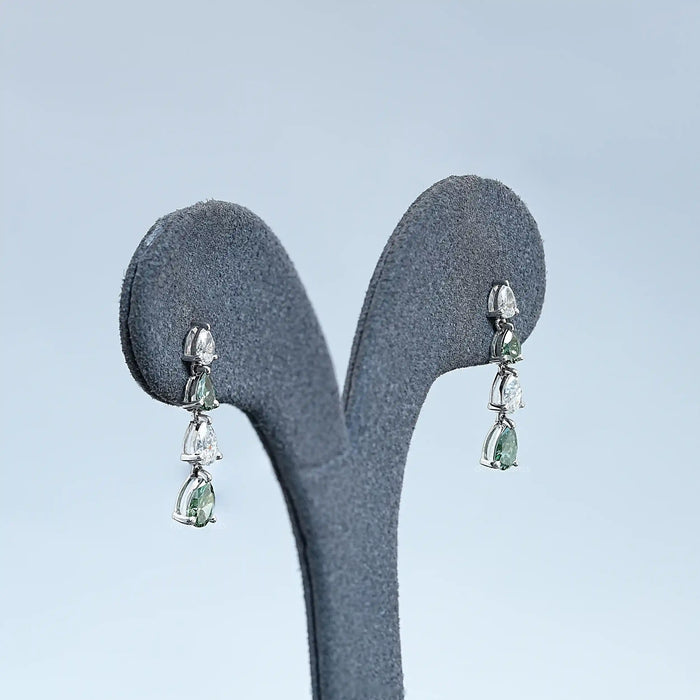 Pear Cut Lab Diamond Dangle Earrings