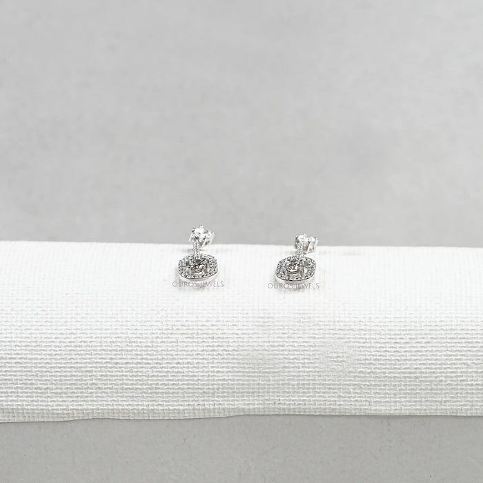 Elegant Oval Drop Earrings With Olive Oval-Cut Diamonds