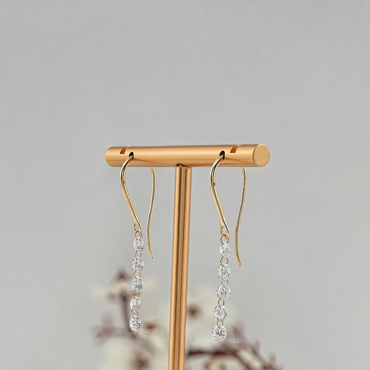 Lab Grown Round Diamond Wire Hook Back Dangle Earrings Earring