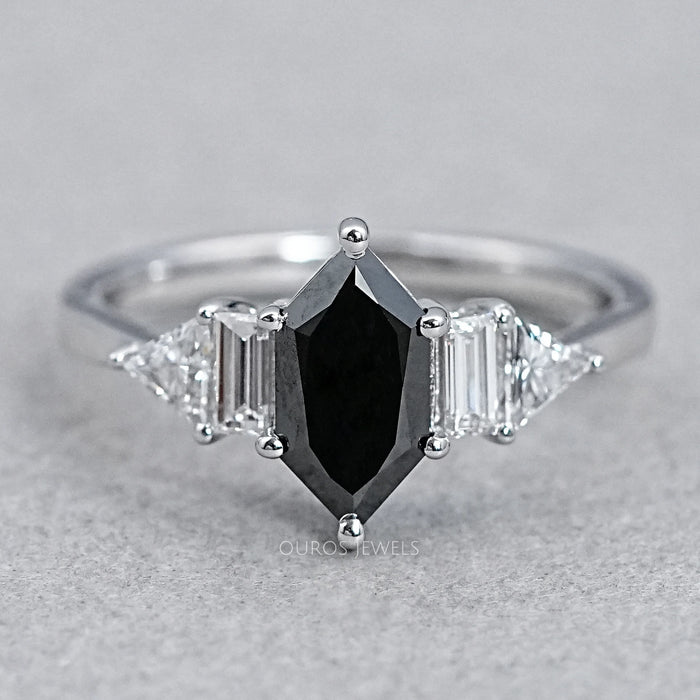 Dutch Marquise Cut Black Diamond Anniversary Ring
