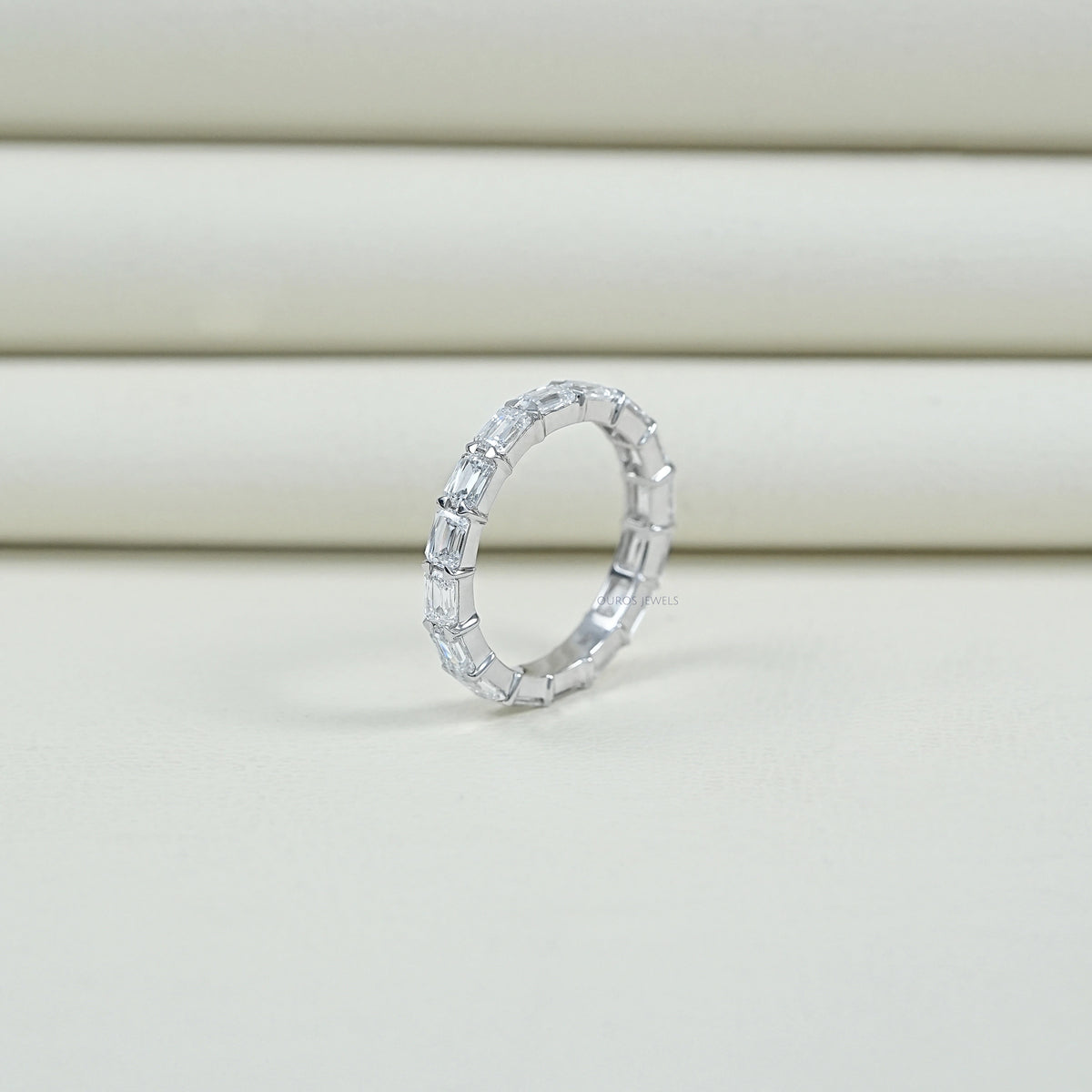 Criss Cut Eternity Wedding Band - East West Set Ring