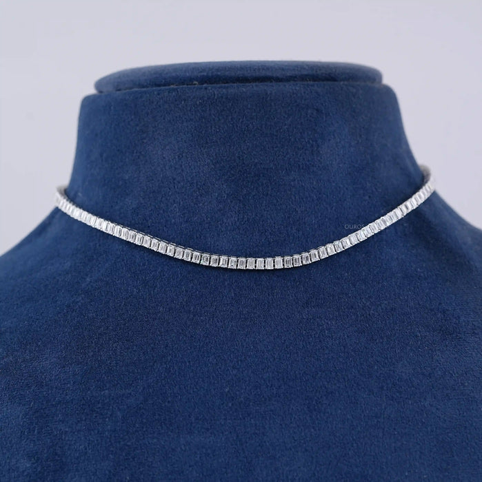 Emerald Lab Grown Diamond Tennis Necklace