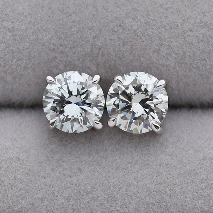 Green Lab Grown Round Diamond Earrings