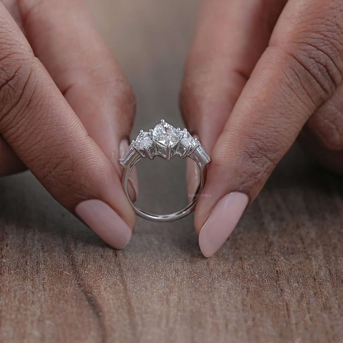 Five Stone Marquise Lab Diamond Engagement Ring