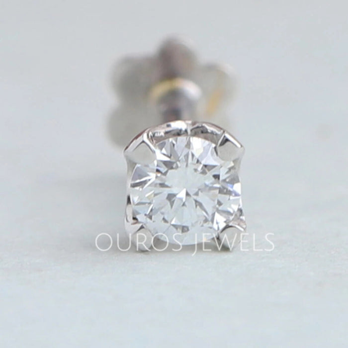Round Lab Grown Diamond Nose Stud