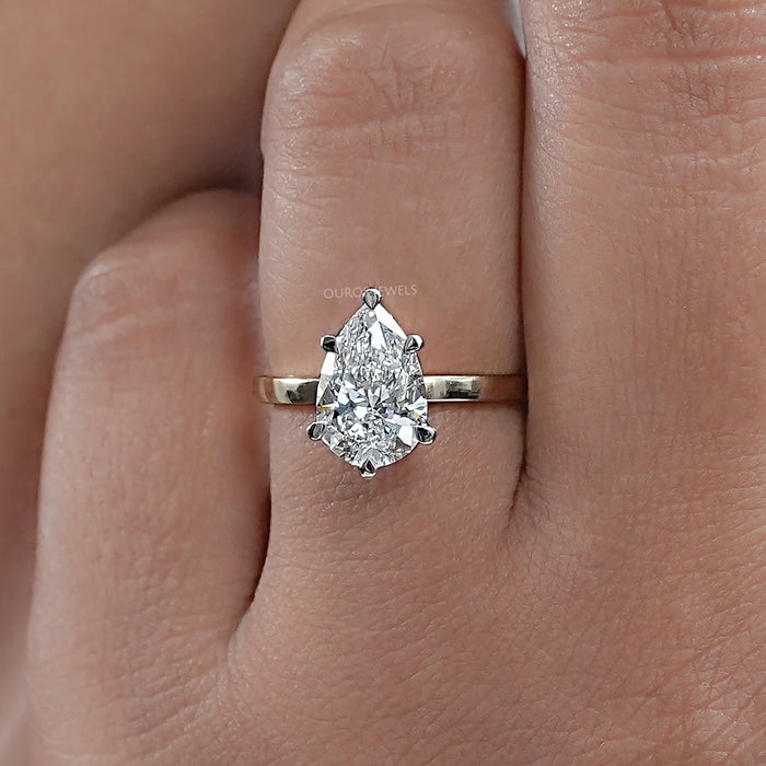 East West Pear Diamond Enagagement Ring