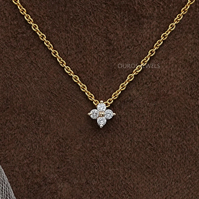 4 Stone Round Lab Grown Diamond Pendant