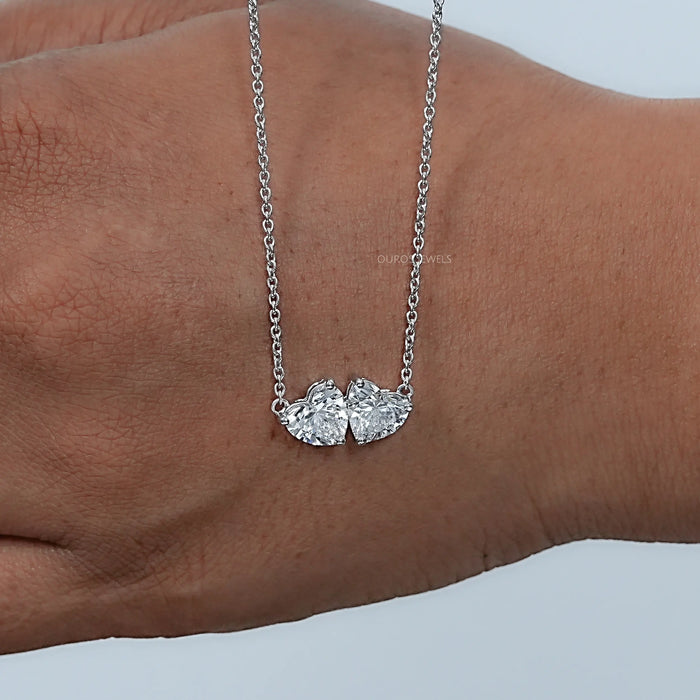 Heart Cut Lab Diamond Toi Et Moi Pendant