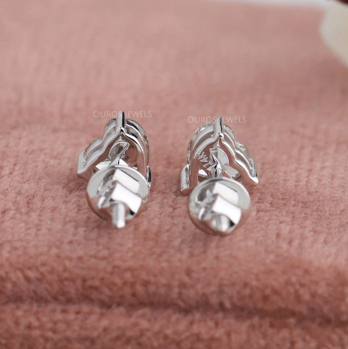 Olive Color Heart Lab Grown Diamond Earrings