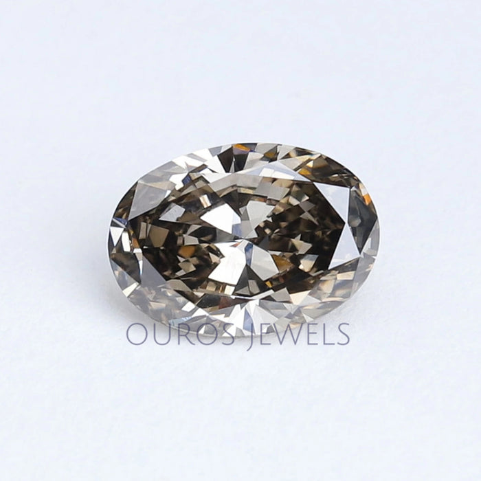 Fancy Brown Olive Oval Lab Grown Diamond