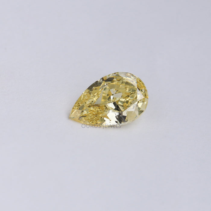 Yellow Pear Shaped Lab Grown Diamond