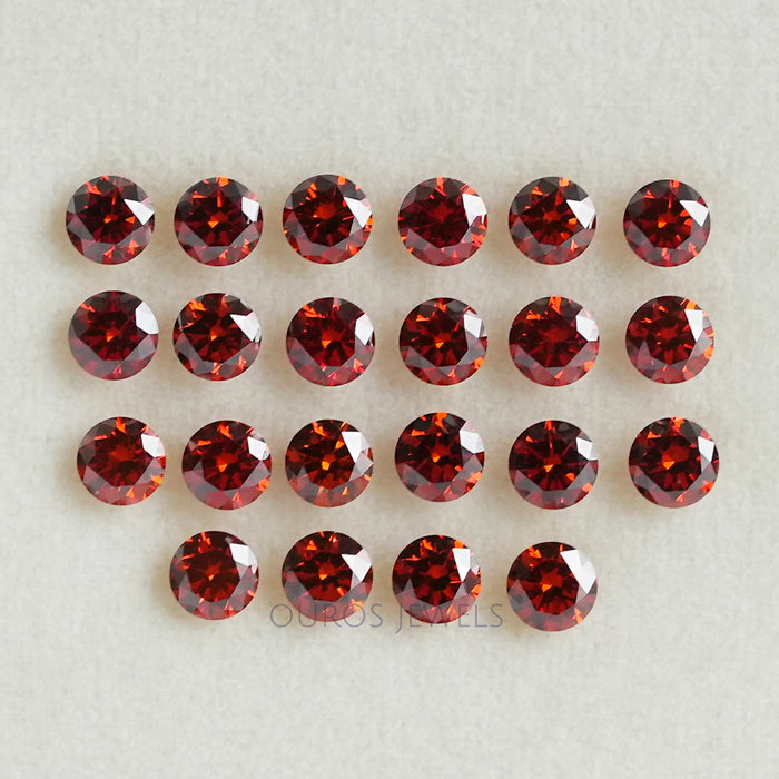 Red Round Cut Lab Grown Diamonds