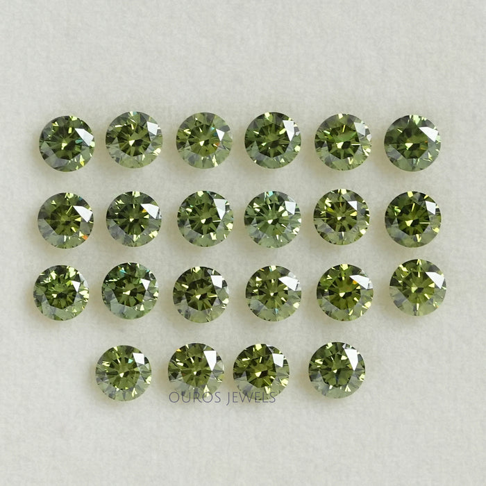 Green Round Cut Lab Made Diamond