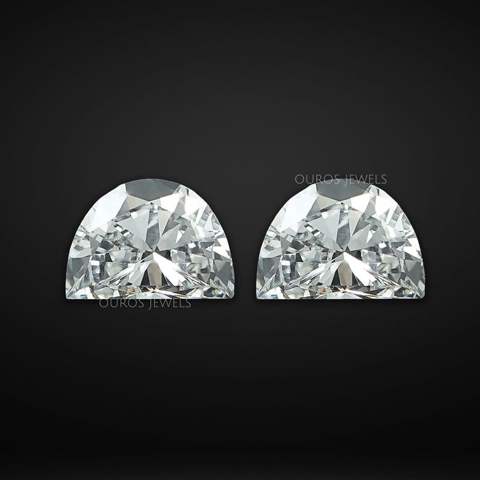 Half Moon Cut Diamond Side Stones