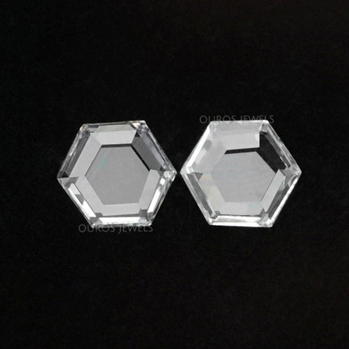 Rose Cut Hexagon Shape Lab Diamond Pair