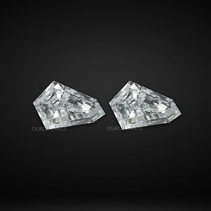 Step Cut Shield Lab Cretaed Diamond Pair