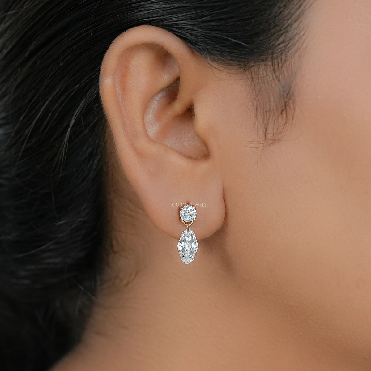 Step Cut Marquise Lab Diamond Drop Earrings Earring