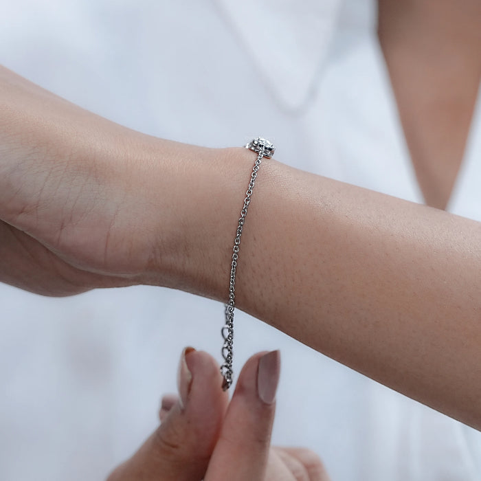 Five Stone Halo Lab Diamond Chain Bracelet