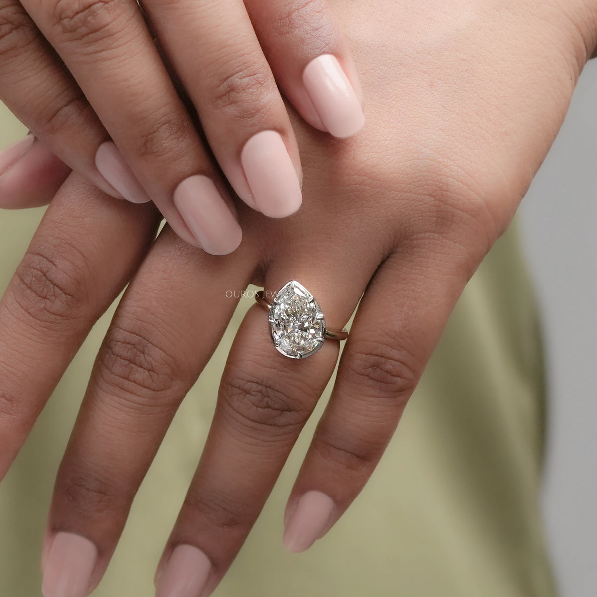 Pear Lab Diamond Button Back Ring Rings
