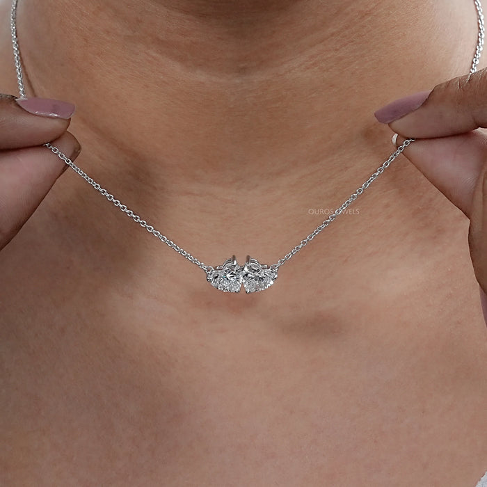 Heart Cut Lab Diamond Toi Et Moi Pendant