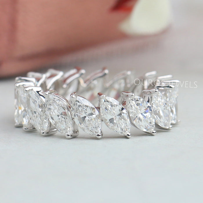 Marquise Cut Full Eternity Wedding Band