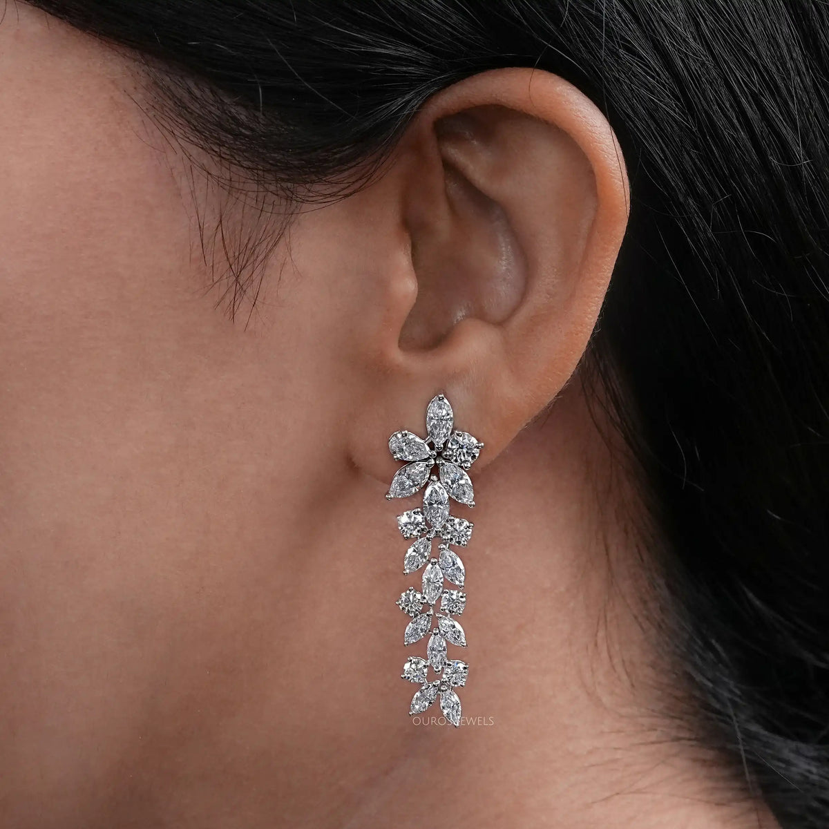 Multiple Shape Lab Diamond Wedding Necklace Set Necklaces