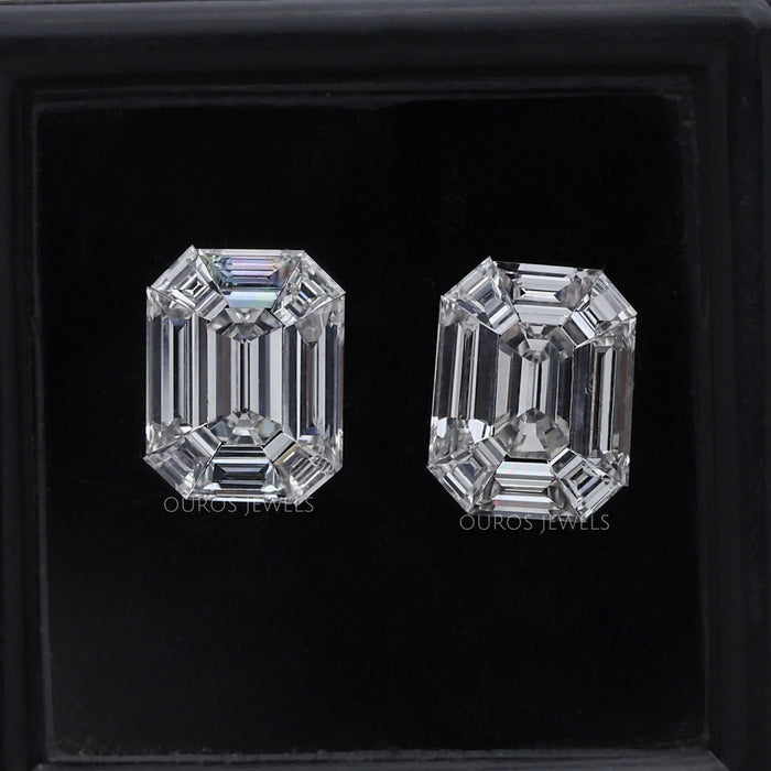Emerald Shape Pie Cut Lab Grown Diamond Pair