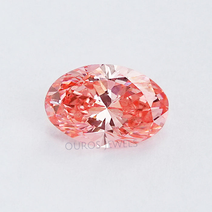 0.60 Carat Pink Oval Cut Lab Diamond