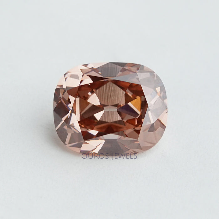 Pinkish Brown Cushion Cut Lab Made Diamond
