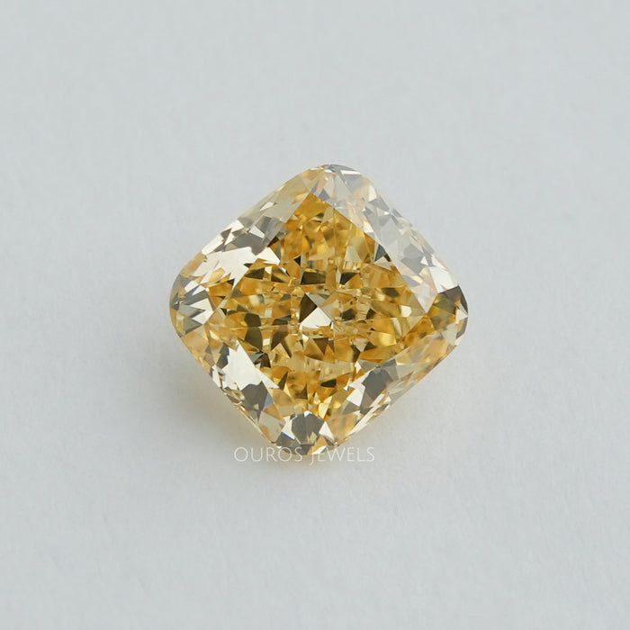 Yellow Cushion Cut Lab Created Diamond