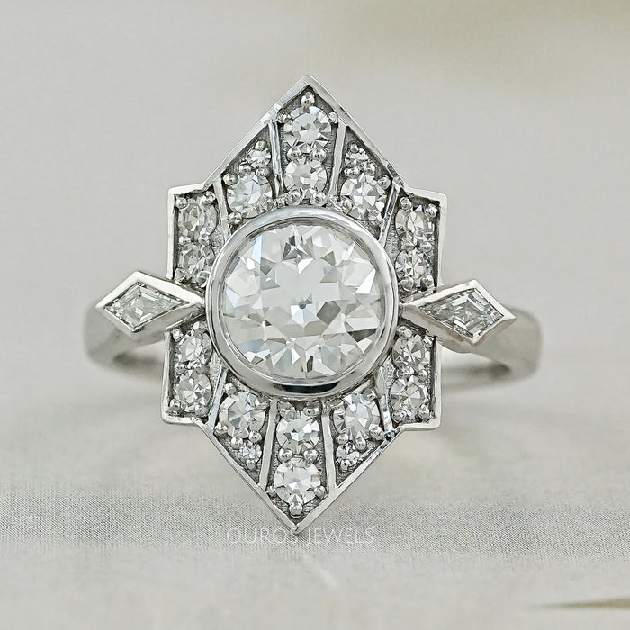 Old European Round Cut Bezel Set Vintage Engagement Ring