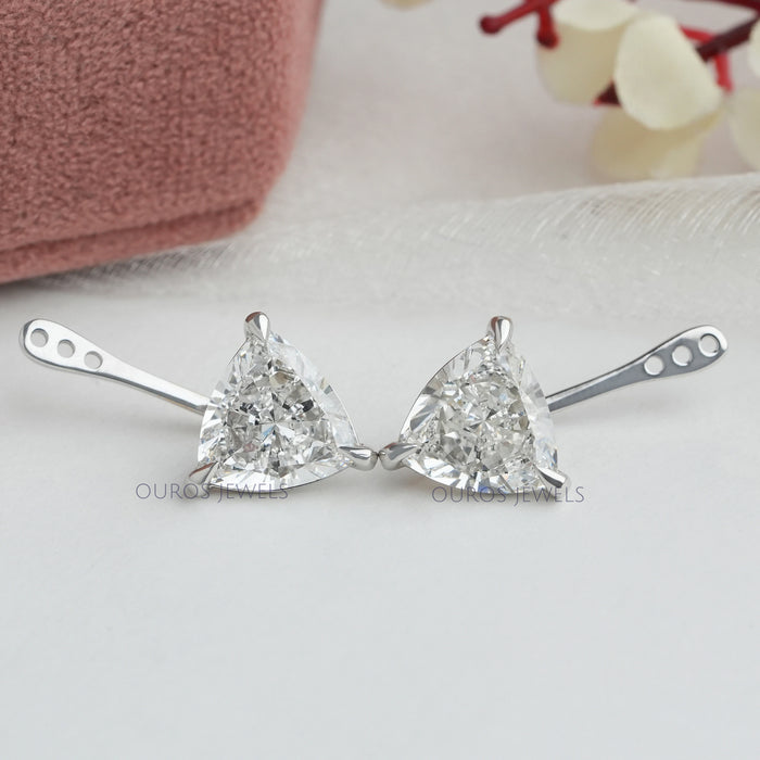 Trillion Cut Diamond Drop Earring Jackets