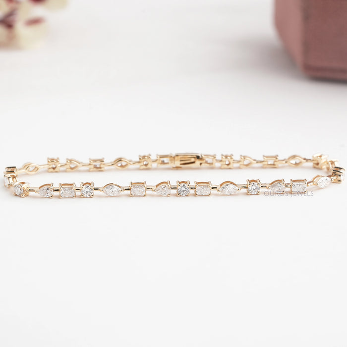 Multi Shape Lab Made Diamond Tennis Bracelet