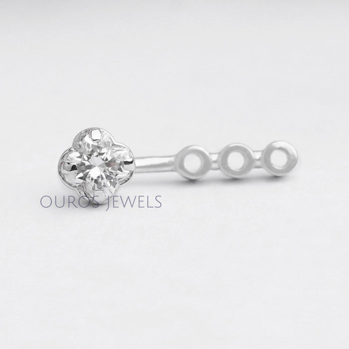 Diamond Clover Earring Jackets For Women