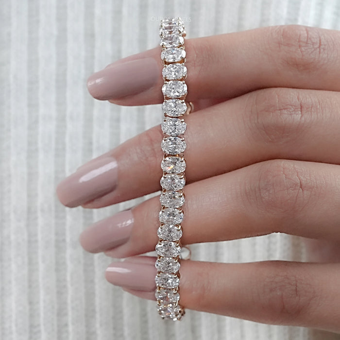 Oval Cut Lab Grown Diamond Tennis Bracelet