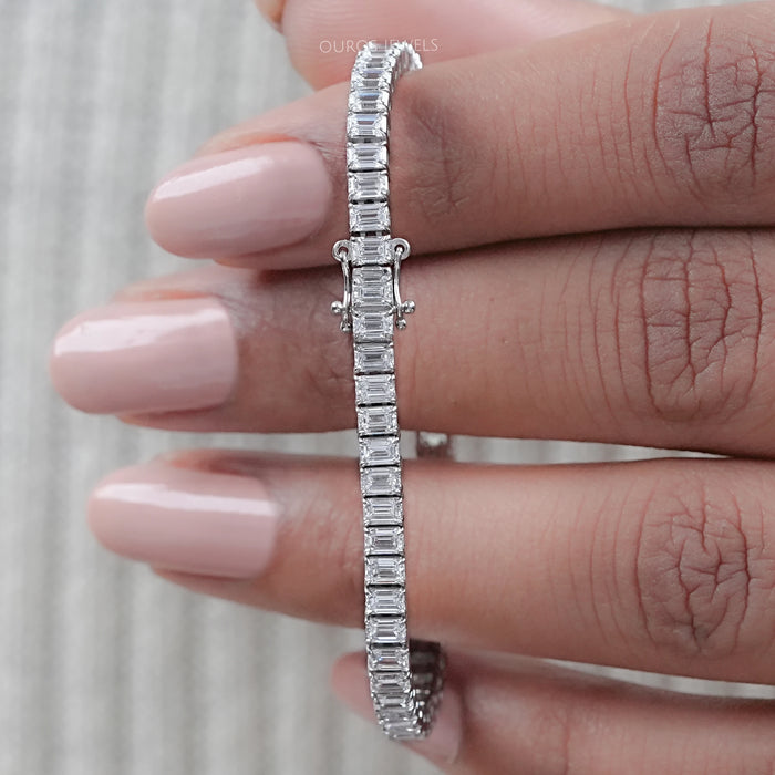 Emerald Lab Grown Diamond Tennis Bracelet