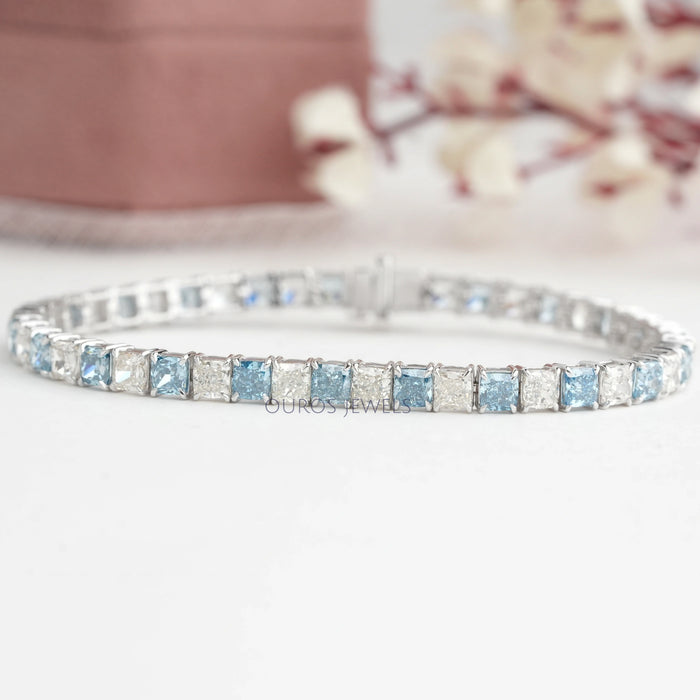 Cushion Cut Lab Created Diamond Bracelet